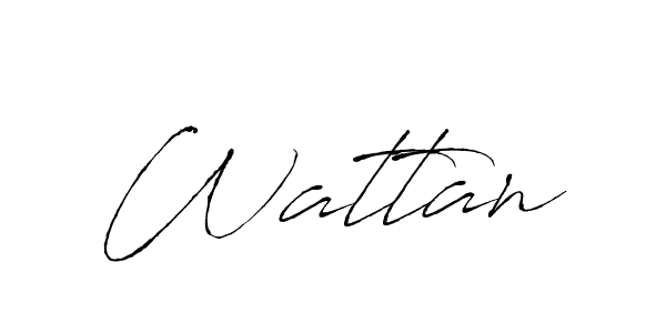 Make a beautiful signature design for name Wattan. With this signature (Antro_Vectra) style, you can create a handwritten signature for free. Wattan signature style 6 images and pictures png