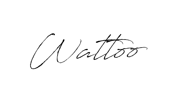 Make a beautiful signature design for name Wattoo. With this signature (Antro_Vectra) style, you can create a handwritten signature for free. Wattoo signature style 6 images and pictures png