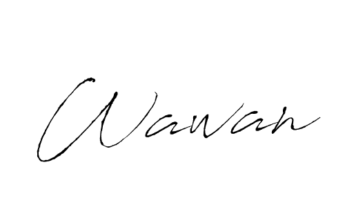 Make a beautiful signature design for name Wawan. With this signature (Antro_Vectra) style, you can create a handwritten signature for free. Wawan signature style 6 images and pictures png