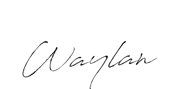 Waylan stylish signature style. Best Handwritten Sign (Antro_Vectra) for my name. Handwritten Signature Collection Ideas for my name Waylan. Waylan signature style 6 images and pictures png