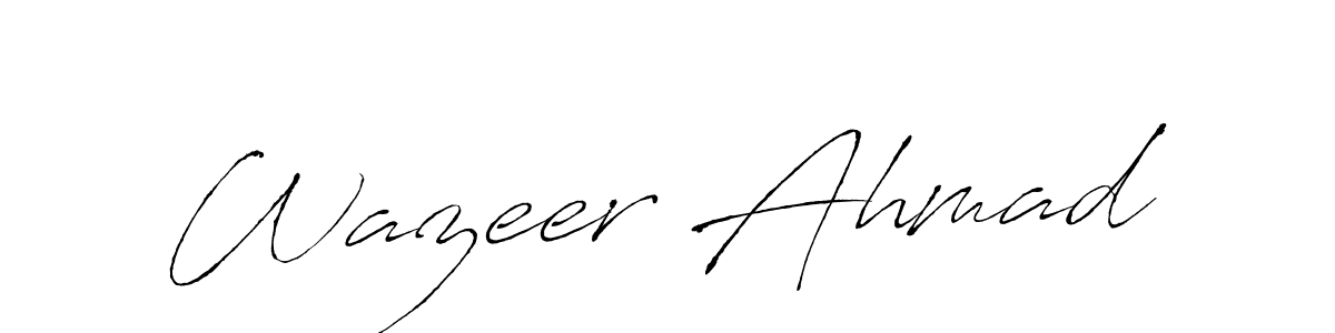 Make a beautiful signature design for name Wazeer Ahmad. With this signature (Antro_Vectra) style, you can create a handwritten signature for free. Wazeer Ahmad signature style 6 images and pictures png