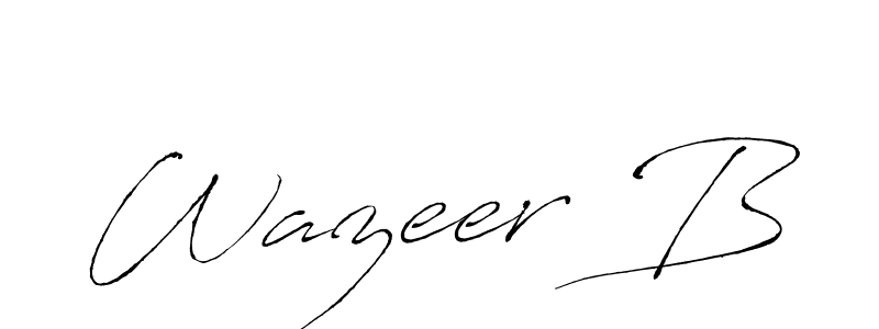 Antro_Vectra is a professional signature style that is perfect for those who want to add a touch of class to their signature. It is also a great choice for those who want to make their signature more unique. Get Wazeer B name to fancy signature for free. Wazeer B signature style 6 images and pictures png