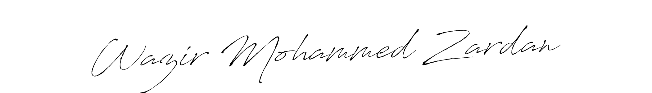 How to make Wazir Mohammed Zardan name signature. Use Antro_Vectra style for creating short signs online. This is the latest handwritten sign. Wazir Mohammed Zardan signature style 6 images and pictures png