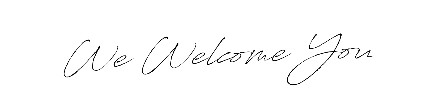 Also You can easily find your signature by using the search form. We will create We Welcome You name handwritten signature images for you free of cost using Antro_Vectra sign style. We Welcome You signature style 6 images and pictures png