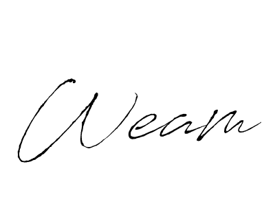 Design your own signature with our free online signature maker. With this signature software, you can create a handwritten (Antro_Vectra) signature for name Weam. Weam signature style 6 images and pictures png