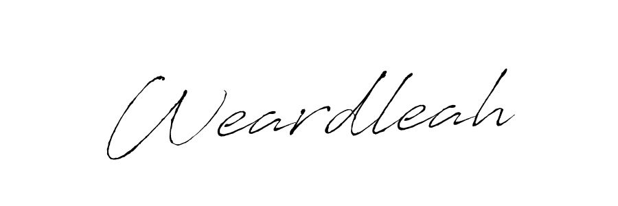 How to make Weardleah name signature. Use Antro_Vectra style for creating short signs online. This is the latest handwritten sign. Weardleah signature style 6 images and pictures png