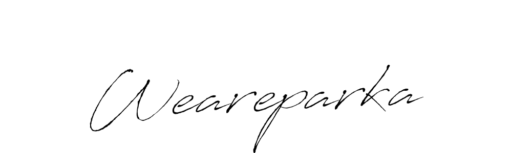 Design your own signature with our free online signature maker. With this signature software, you can create a handwritten (Antro_Vectra) signature for name Weareparka. Weareparka signature style 6 images and pictures png