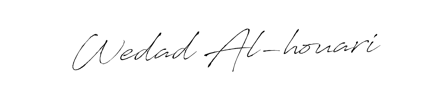 This is the best signature style for the Wedad Al-houari name. Also you like these signature font (Antro_Vectra). Mix name signature. Wedad Al-houari signature style 6 images and pictures png