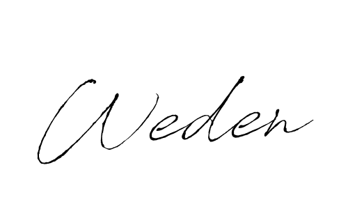 Use a signature maker to create a handwritten signature online. With this signature software, you can design (Antro_Vectra) your own signature for name Weden. Weden signature style 6 images and pictures png