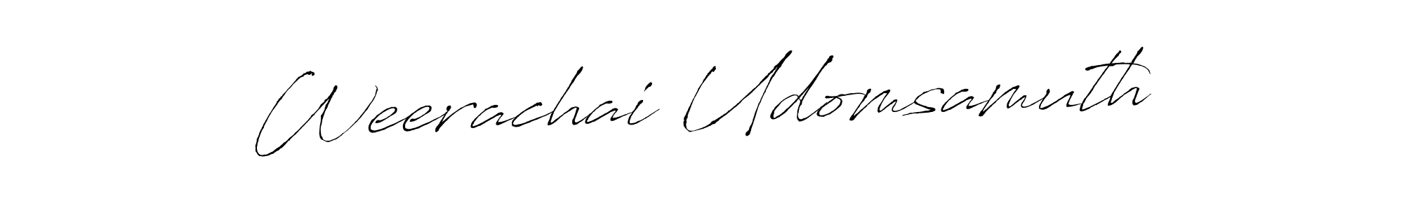 How to make Weerachai Udomsamuth name signature. Use Antro_Vectra style for creating short signs online. This is the latest handwritten sign. Weerachai Udomsamuth signature style 6 images and pictures png