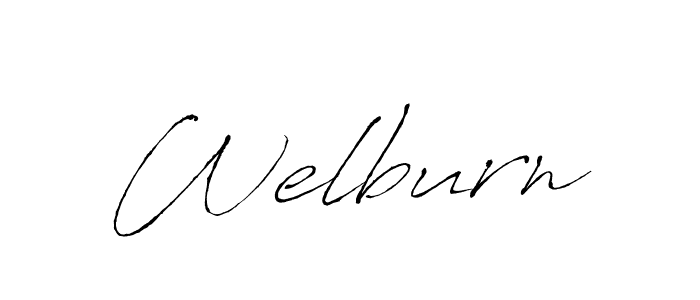 Use a signature maker to create a handwritten signature online. With this signature software, you can design (Antro_Vectra) your own signature for name Welburn. Welburn signature style 6 images and pictures png