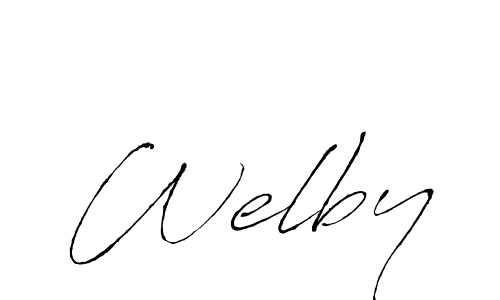 How to make Welby name signature. Use Antro_Vectra style for creating short signs online. This is the latest handwritten sign. Welby signature style 6 images and pictures png