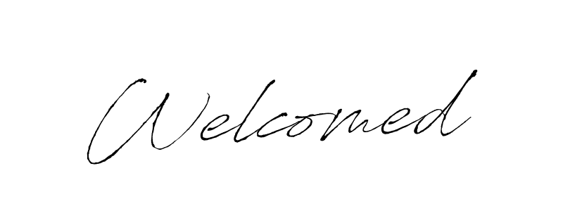 How to Draw Welcomed signature style? Antro_Vectra is a latest design signature styles for name Welcomed. Welcomed signature style 6 images and pictures png