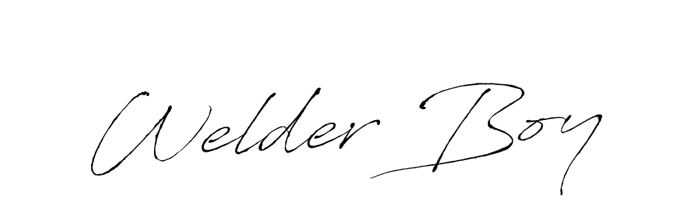 How to make Welder Boy name signature. Use Antro_Vectra style for creating short signs online. This is the latest handwritten sign. Welder Boy signature style 6 images and pictures png