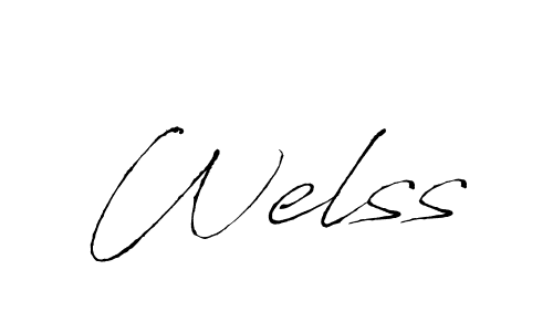 Create a beautiful signature design for name Welss. With this signature (Antro_Vectra) fonts, you can make a handwritten signature for free. Welss signature style 6 images and pictures png