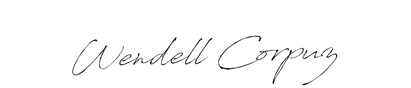 How to make Wendell Corpuz signature? Antro_Vectra is a professional autograph style. Create handwritten signature for Wendell Corpuz name. Wendell Corpuz signature style 6 images and pictures png