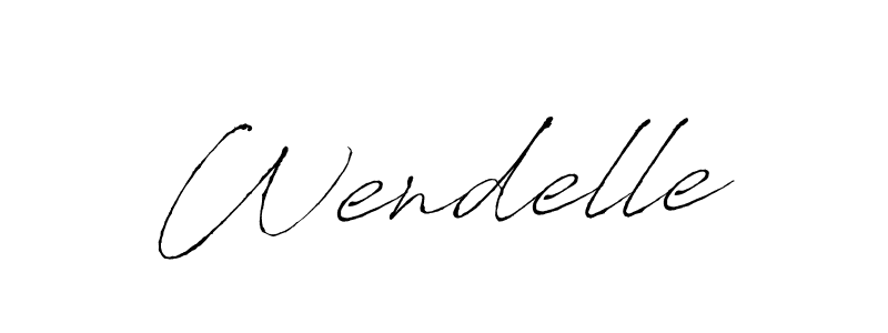 Use a signature maker to create a handwritten signature online. With this signature software, you can design (Antro_Vectra) your own signature for name Wendelle. Wendelle signature style 6 images and pictures png