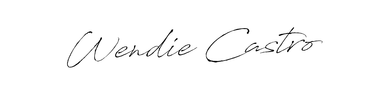 Antro_Vectra is a professional signature style that is perfect for those who want to add a touch of class to their signature. It is also a great choice for those who want to make their signature more unique. Get Wendie Castro name to fancy signature for free. Wendie Castro signature style 6 images and pictures png