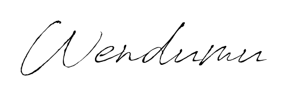 The Antro_Vectra typeface gives name Wendumu a refined look. Suitable for certificates, diplomas, and official verification. Wendumu signature style 6 images and pictures png