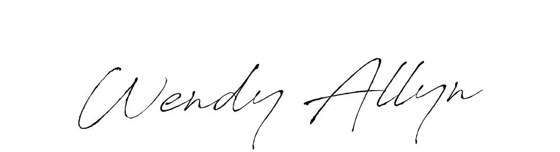 Use a signature maker to create a handwritten signature online. With this signature software, you can design (Antro_Vectra) your own signature for name Wendy Allyn. Wendy Allyn signature style 6 images and pictures png