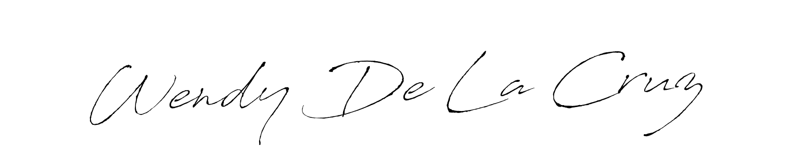 How to make Wendy De La Cruz name signature. Use Antro_Vectra style for creating short signs online. This is the latest handwritten sign. Wendy De La Cruz signature style 6 images and pictures png