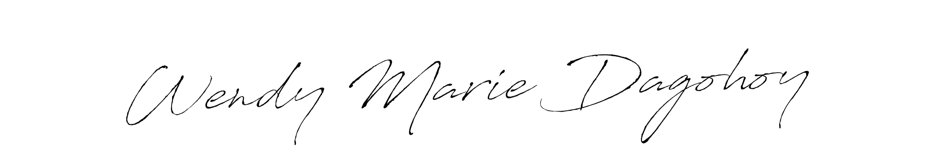 The best way (Antro_Vectra) to make a short signature is to pick only two or three words in your name. The name Wendy Marie Dagohoy include a total of six letters. For converting this name. Wendy Marie Dagohoy signature style 6 images and pictures png