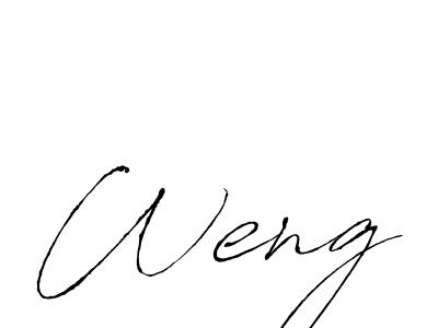 Use a signature maker to create a handwritten signature online. With this signature software, you can design (Antro_Vectra) your own signature for name Weng. Weng signature style 6 images and pictures png