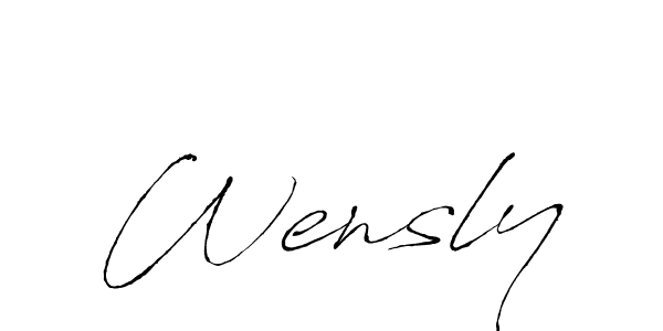 Use a signature maker to create a handwritten signature online. With this signature software, you can design (Antro_Vectra) your own signature for name Wensly. Wensly signature style 6 images and pictures png