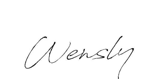 Use a signature maker to create a handwritten signature online. With this signature software, you can design (Antro_Vectra) your own signature for name Wensly. Wensly signature style 6 images and pictures png