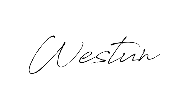 Use a signature maker to create a handwritten signature online. With this signature software, you can design (Antro_Vectra) your own signature for name Westun. Westun signature style 6 images and pictures png