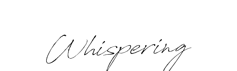 Create a beautiful signature design for name Whispering. With this signature (Antro_Vectra) fonts, you can make a handwritten signature for free. Whispering signature style 6 images and pictures png