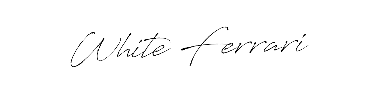 How to make White Ferrari name signature. Use Antro_Vectra style for creating short signs online. This is the latest handwritten sign. White Ferrari signature style 6 images and pictures png