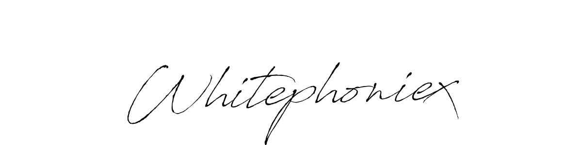 Antro_Vectra is a professional signature style that is perfect for those who want to add a touch of class to their signature. It is also a great choice for those who want to make their signature more unique. Get Whitephoniex name to fancy signature for free. Whitephoniex signature style 6 images and pictures png