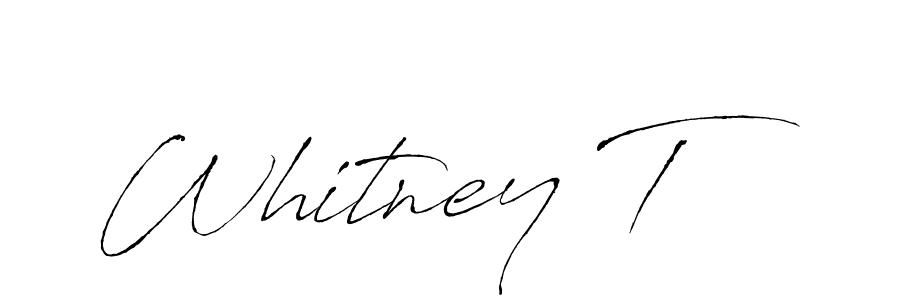 Whitney T stylish signature style. Best Handwritten Sign (Antro_Vectra) for my name. Handwritten Signature Collection Ideas for my name Whitney T. Whitney T signature style 6 images and pictures png