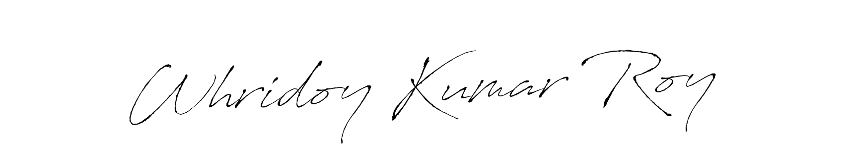 Antro_Vectra is a professional signature style that is perfect for those who want to add a touch of class to their signature. It is also a great choice for those who want to make their signature more unique. Get Whridoy Kumar Roy name to fancy signature for free. Whridoy Kumar Roy signature style 6 images and pictures png