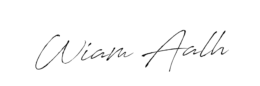Also You can easily find your signature by using the search form. We will create Wiam Aalh name handwritten signature images for you free of cost using Antro_Vectra sign style. Wiam Aalh signature style 6 images and pictures png