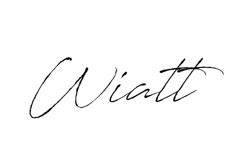 Design your own signature with our free online signature maker. With this signature software, you can create a handwritten (Antro_Vectra) signature for name Wiatt. Wiatt signature style 6 images and pictures png