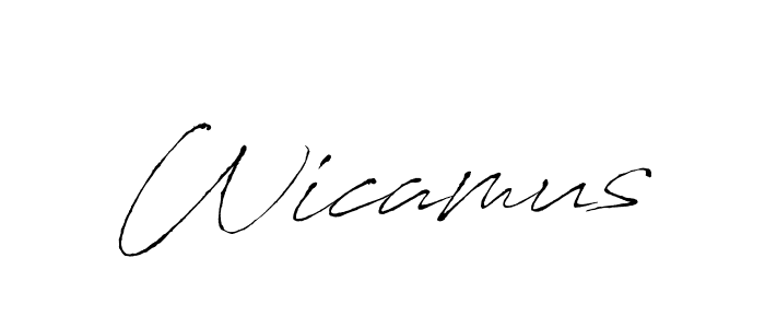 Design your own signature with our free online signature maker. With this signature software, you can create a handwritten (Antro_Vectra) signature for name Wicamus. Wicamus signature style 6 images and pictures png