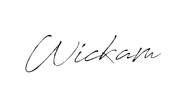 Design your own signature with our free online signature maker. With this signature software, you can create a handwritten (Antro_Vectra) signature for name Wickam. Wickam signature style 6 images and pictures png