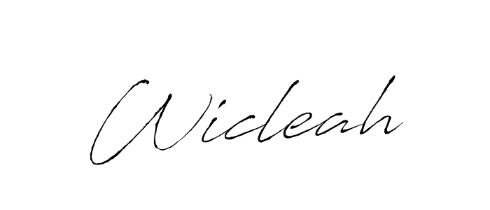 Make a beautiful signature design for name Wicleah. With this signature (Antro_Vectra) style, you can create a handwritten signature for free. Wicleah signature style 6 images and pictures png