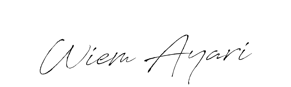 How to make Wiem Ayari signature? Antro_Vectra is a professional autograph style. Create handwritten signature for Wiem Ayari name. Wiem Ayari signature style 6 images and pictures png