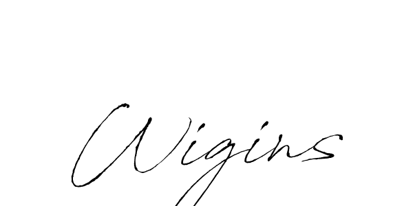 Make a beautiful signature design for name Wigins. With this signature (Antro_Vectra) style, you can create a handwritten signature for free. Wigins signature style 6 images and pictures png