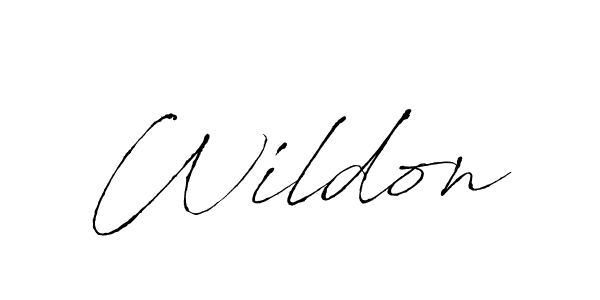 Use a signature maker to create a handwritten signature online. With this signature software, you can design (Antro_Vectra) your own signature for name Wildon. Wildon signature style 6 images and pictures png