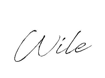 Design your own signature with our free online signature maker. With this signature software, you can create a handwritten (Antro_Vectra) signature for name Wile. Wile signature style 6 images and pictures png