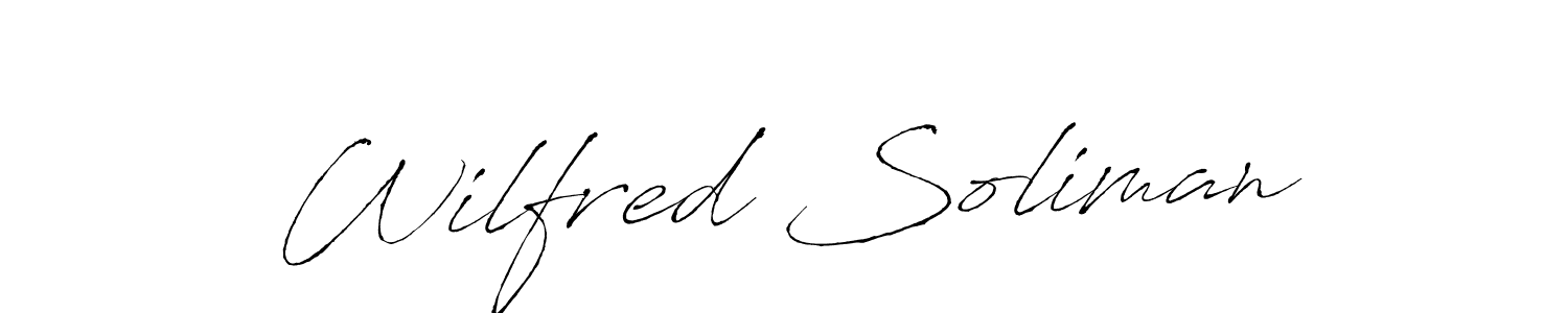 How to make Wilfred Soliman name signature. Use Antro_Vectra style for creating short signs online. This is the latest handwritten sign. Wilfred Soliman signature style 6 images and pictures png