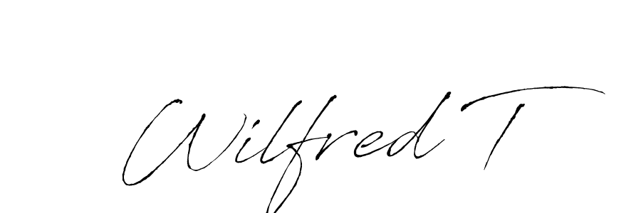 Wilfred T stylish signature style. Best Handwritten Sign (Antro_Vectra) for my name. Handwritten Signature Collection Ideas for my name Wilfred T. Wilfred T signature style 6 images and pictures png