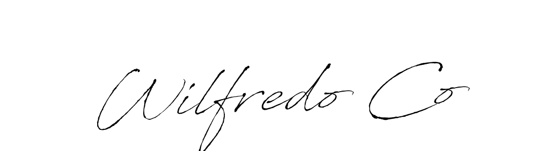 Also You can easily find your signature by using the search form. We will create Wilfredo Co name handwritten signature images for you free of cost using Antro_Vectra sign style. Wilfredo Co signature style 6 images and pictures png