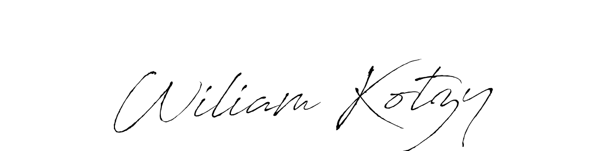 How to make Wiliam Kotzy signature? Antro_Vectra is a professional autograph style. Create handwritten signature for Wiliam Kotzy name. Wiliam Kotzy signature style 6 images and pictures png