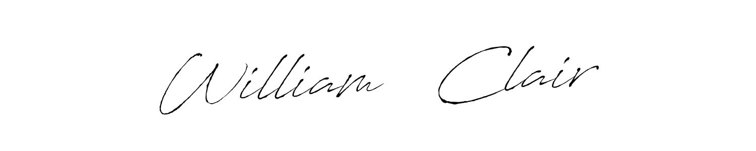 Use a signature maker to create a handwritten signature online. With this signature software, you can design (Antro_Vectra) your own signature for name William   Clair. William   Clair signature style 6 images and pictures png