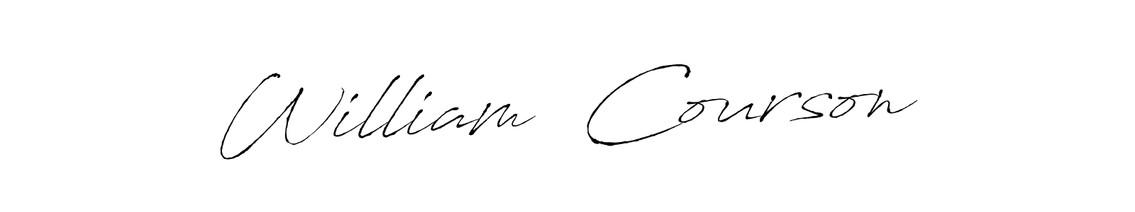 The best way (Antro_Vectra) to make a short signature is to pick only two or three words in your name. The name William  Courson include a total of six letters. For converting this name. William  Courson signature style 6 images and pictures png